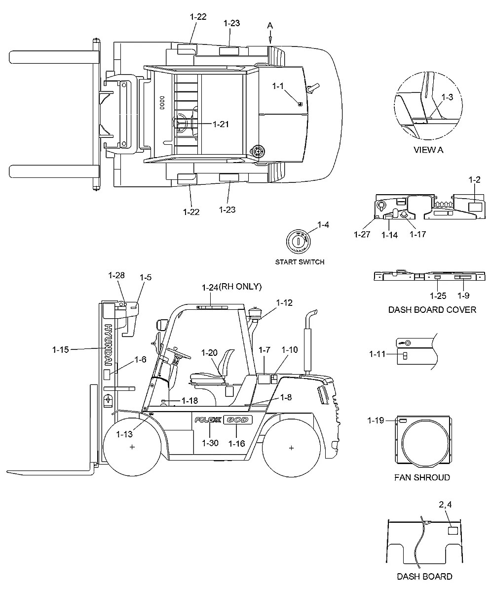 2D0500020 Empilhadeira Hyundai 80D-7