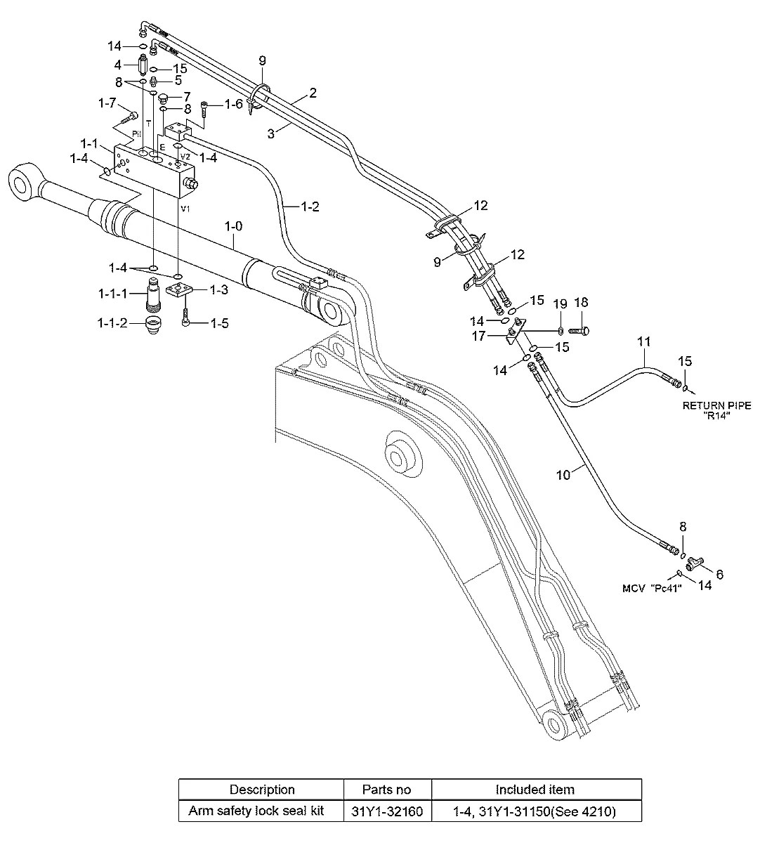S017-16075D Escavadeira de esteiras Hyundai RB140LC-9S