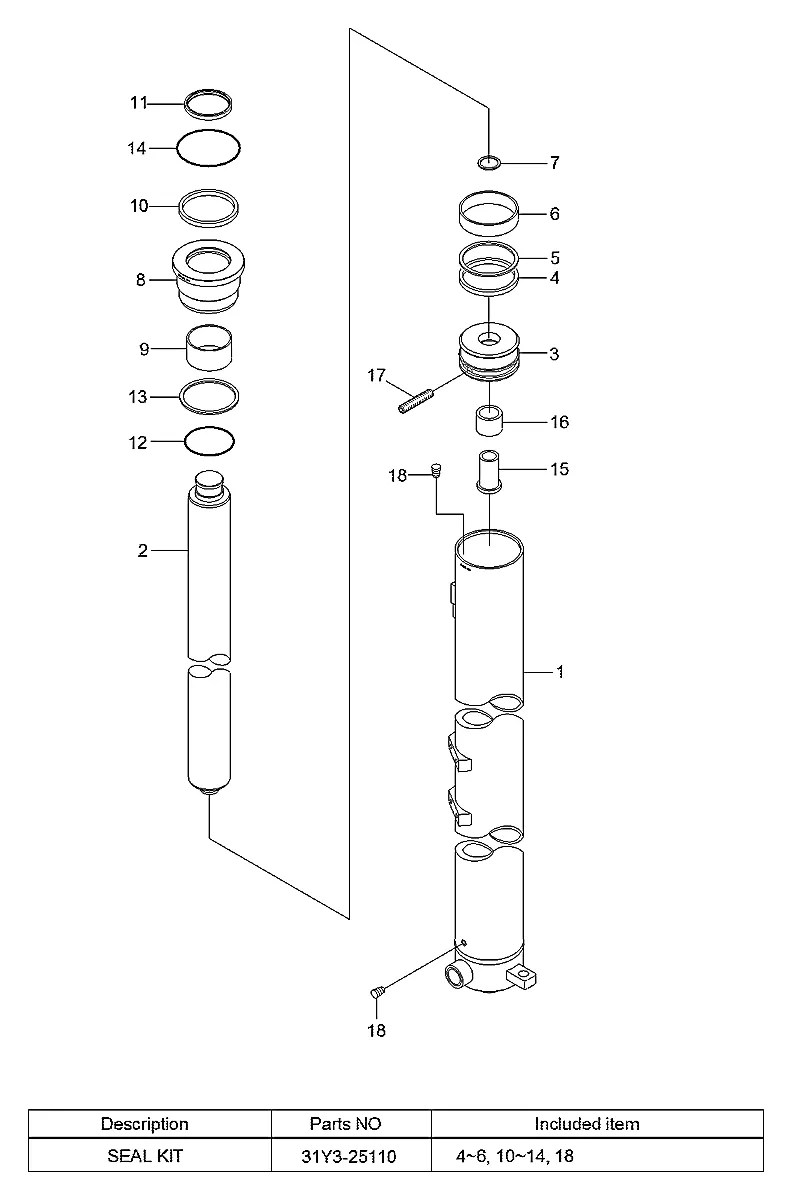 33FT-07110 Empilhadeira Hyundai 100-120-135-160D-7