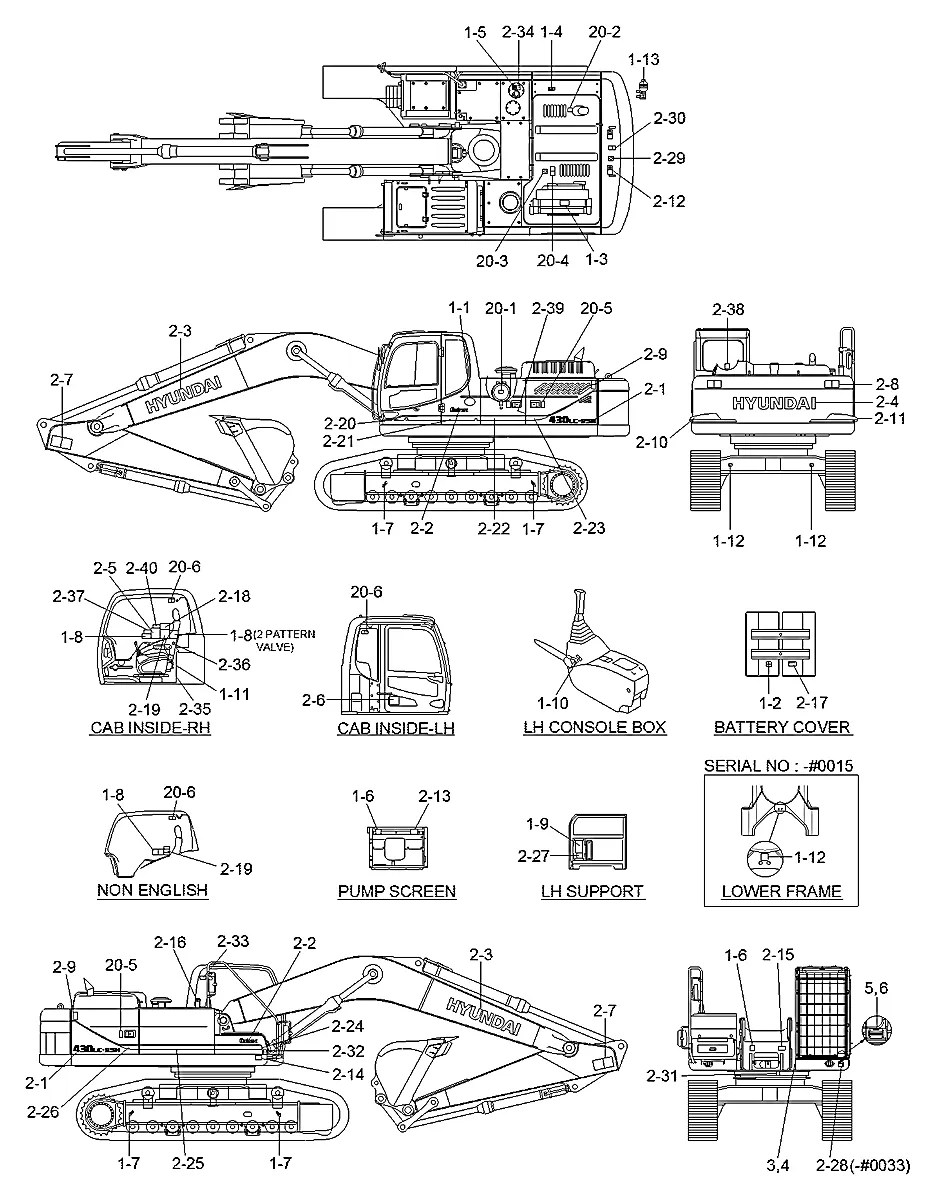 96Q6-07030 Escavadeira de esteiras Hyundai R430LC-9SH