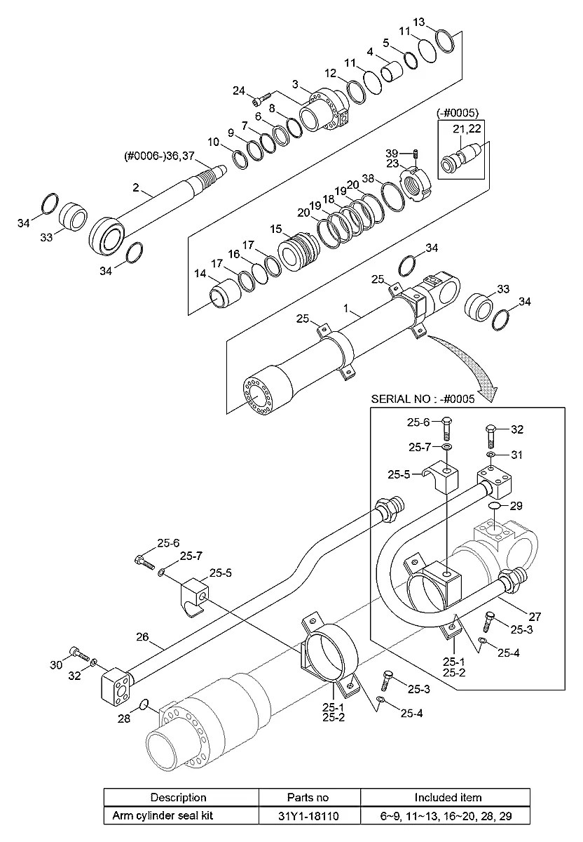 31Y1-18110 Escavadeira de rodas Hyundai R140W-7