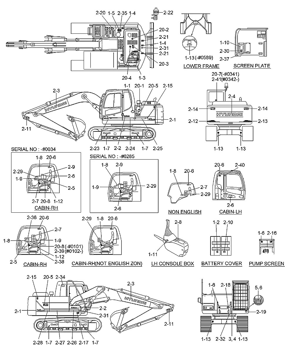 91Q4-05101 Escavadeira de esteiras Hyundai R140LC-9