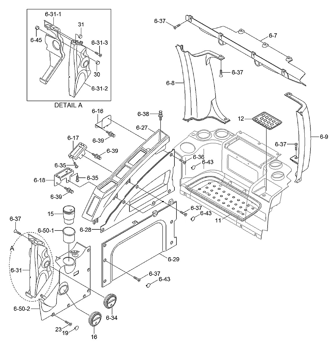 71Q6-23660 Escavadeira de rodas Hyundai R140W-9S