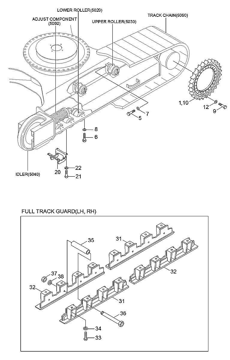 81N8-36130G9 Escavadeira de esteiras Hyundai HX300 L