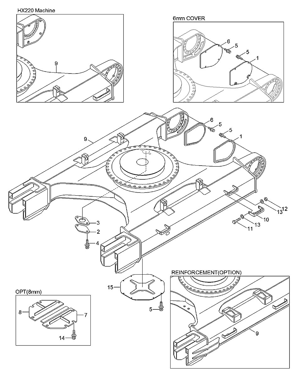 51N6-11112G9 Escavadeira de esteiras Hyundai HX220 L