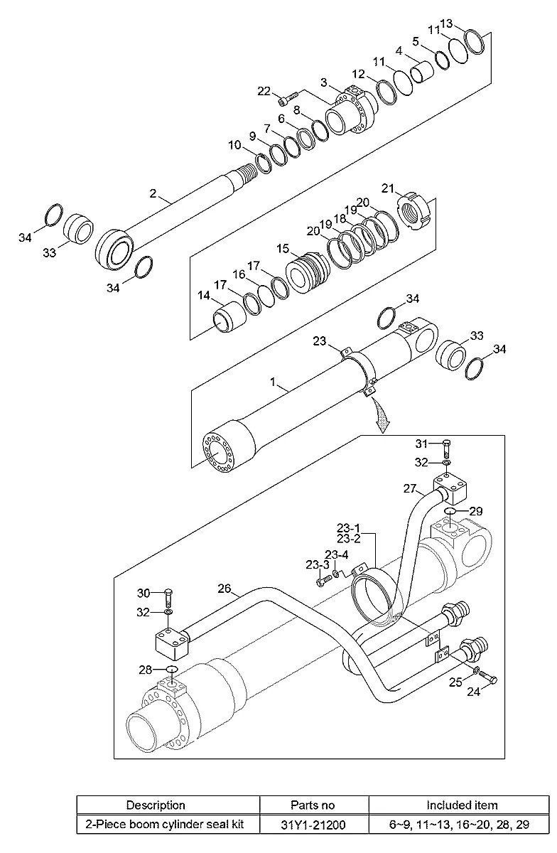 31Y1-21200 Escavadeira de rodas Hyundai R140W-7