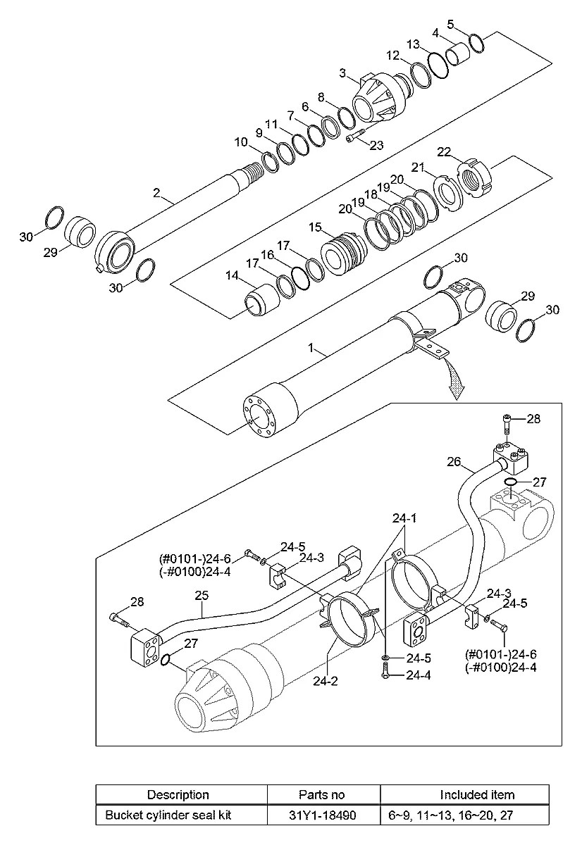 31Y1-08790 Escavadeira de esteiras Hyundai R360LC-7