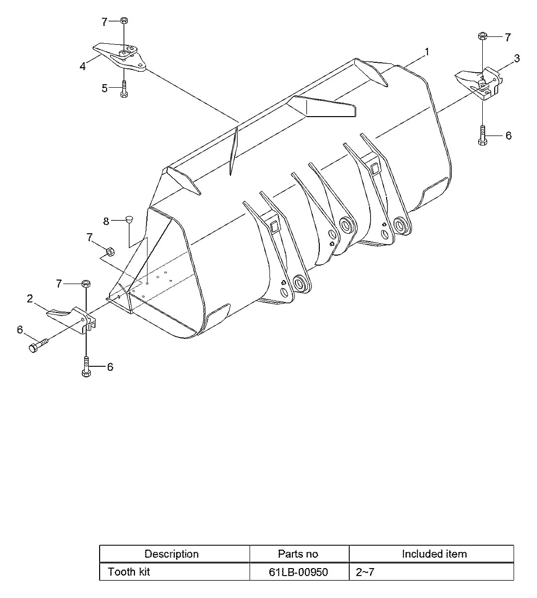 61LB-00950 Pá-carregadeira Hyundai HL770-7