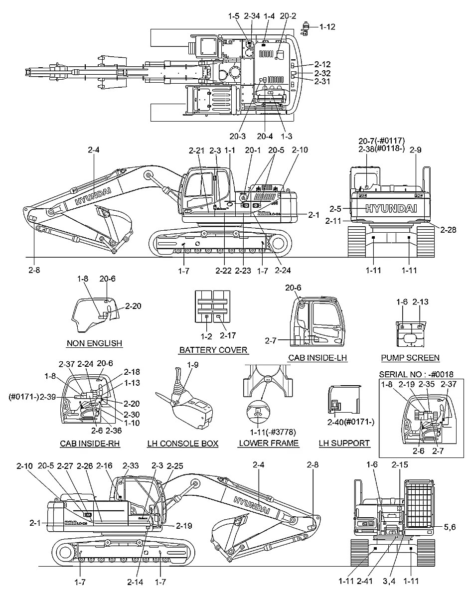 96Q6-30714 Escavadeira de esteiras Hyundai R220LC-9S