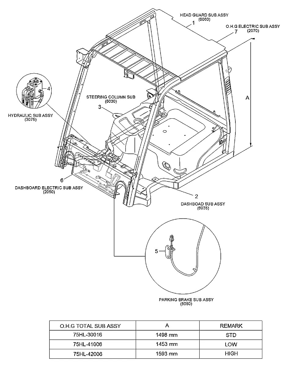 75HL-42001 Empilhadeira Hyundai 35-40-45-50L-7A