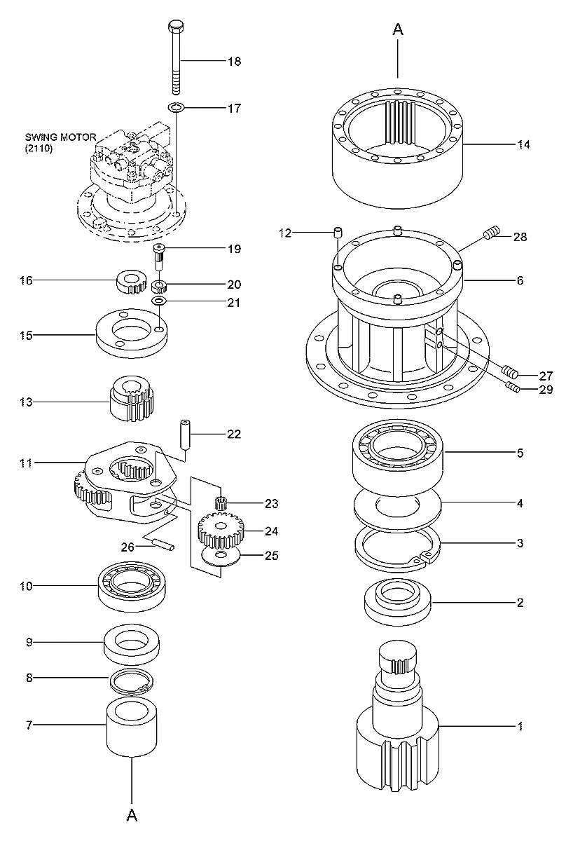 0809-191 Escavadeira de rodas Hyundai R130W-3