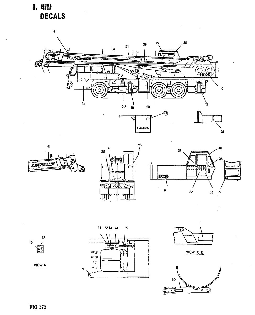 91A1-1003 Guindaste Hyundai HC25E