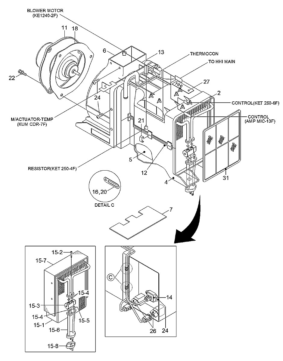 A115004900-2 Escavadeira de esteiras Hyundai R140LC-9V