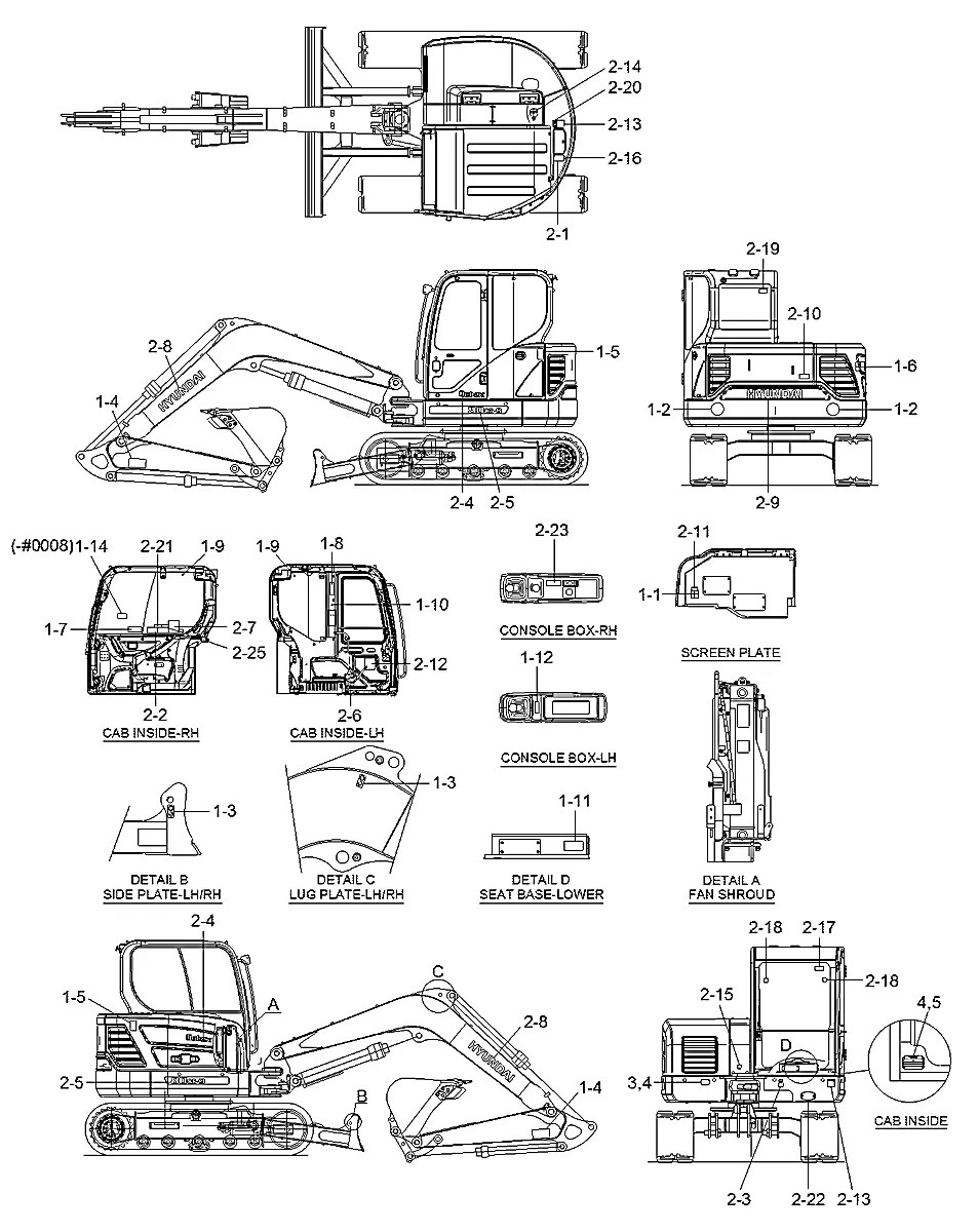 91Q1-06250 Escavadeira de esteiras Hyundai R80CR-9