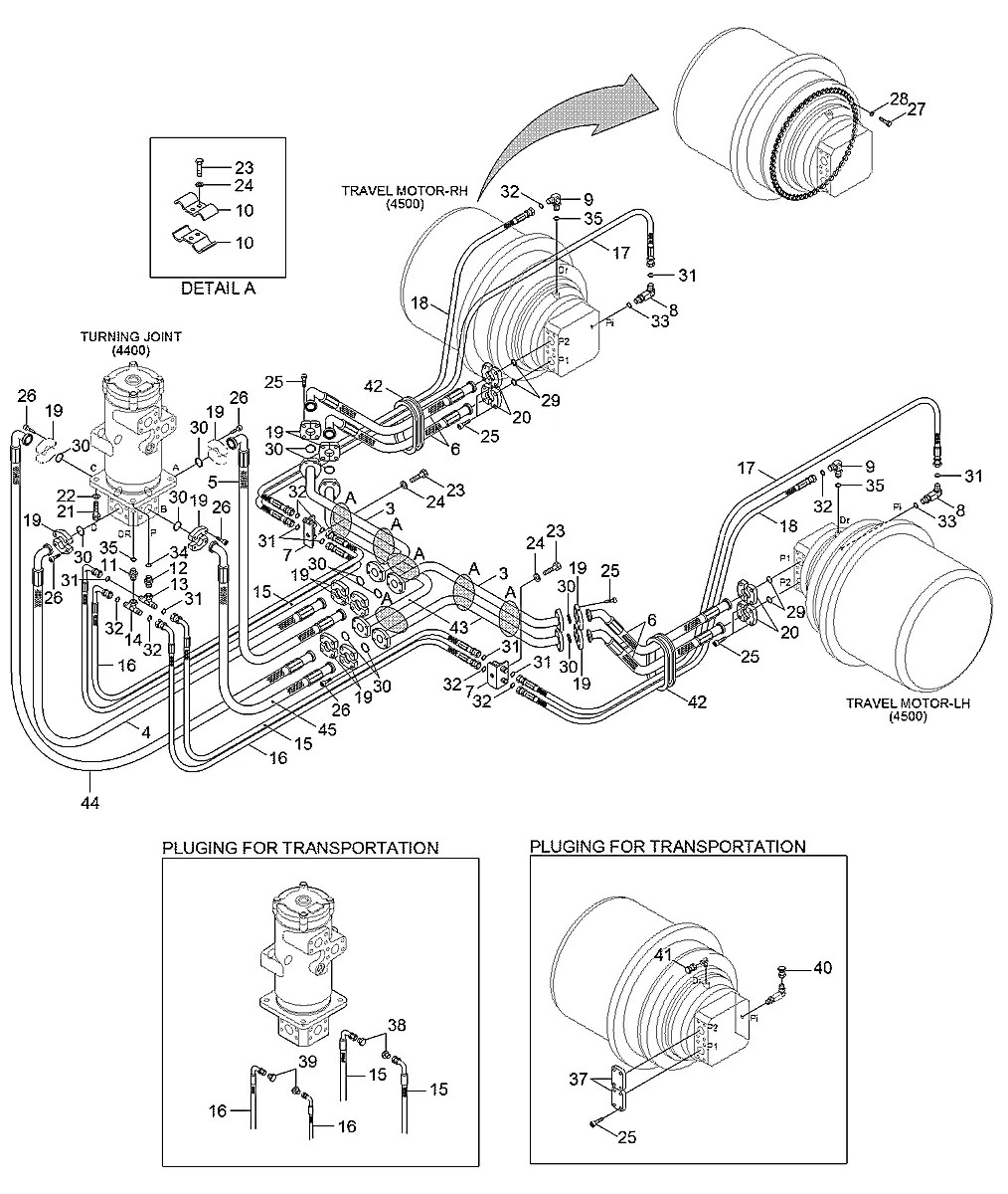 X830-545454 Escavadeira de esteiras Hyundai R1200-9