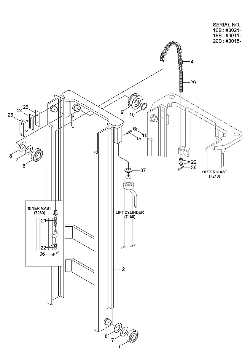 64FY-13060 Empilhadeira Hyundai 16-18-20B-7 