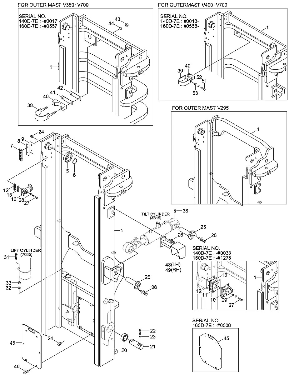 61FT-18040 Empilhadeira Hyundai 110-130-140-160D-7E