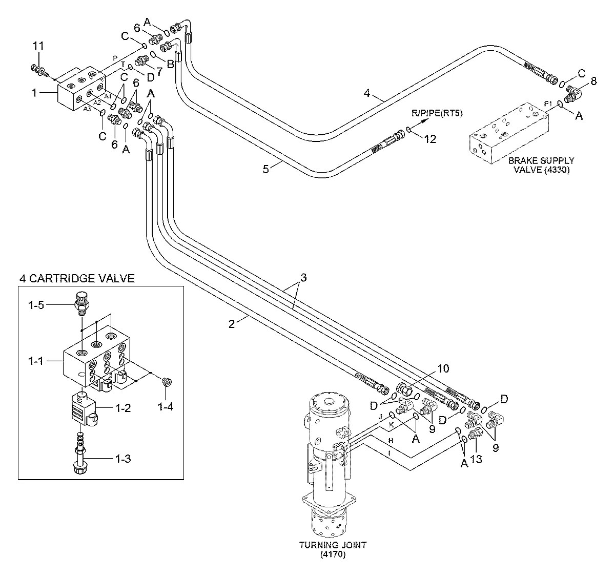 2-A1054-07-2 Escavadeira de rodas Hyundai R210W-9