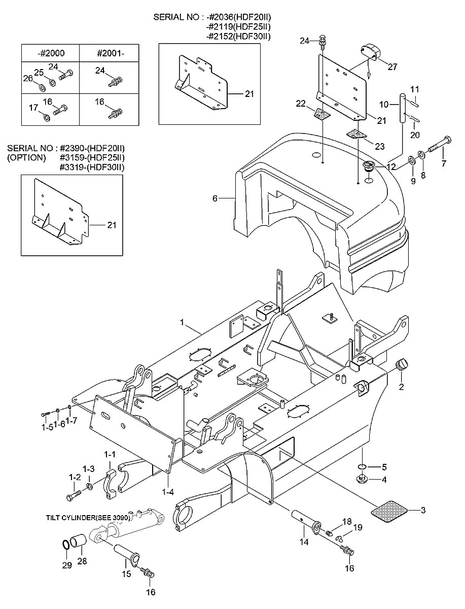 F12110100Y Empilhadeira Hyundai HDF20-25-30-II