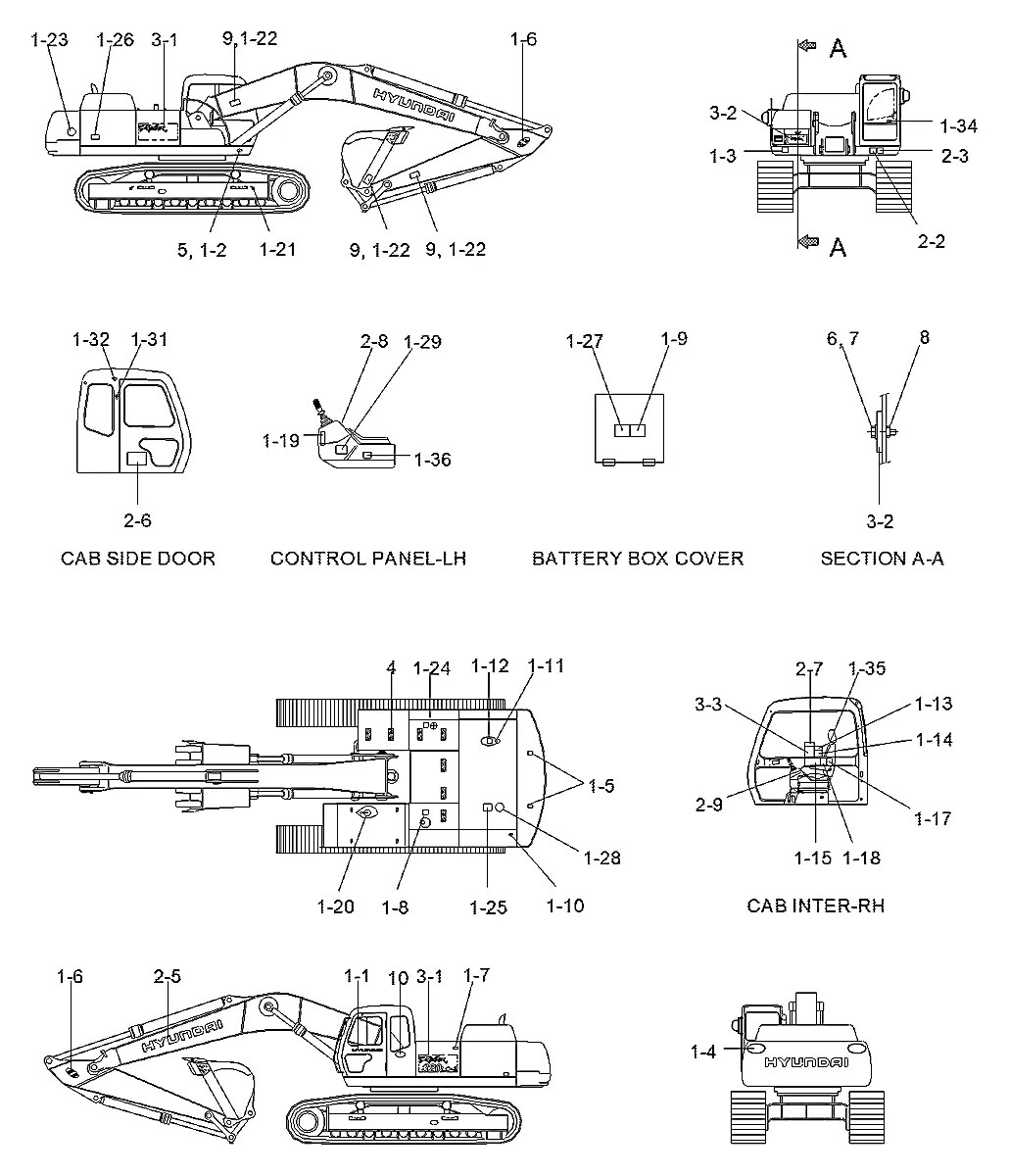 91E5-28020 Escavadeira de esteiras Hyundai R320LC-3