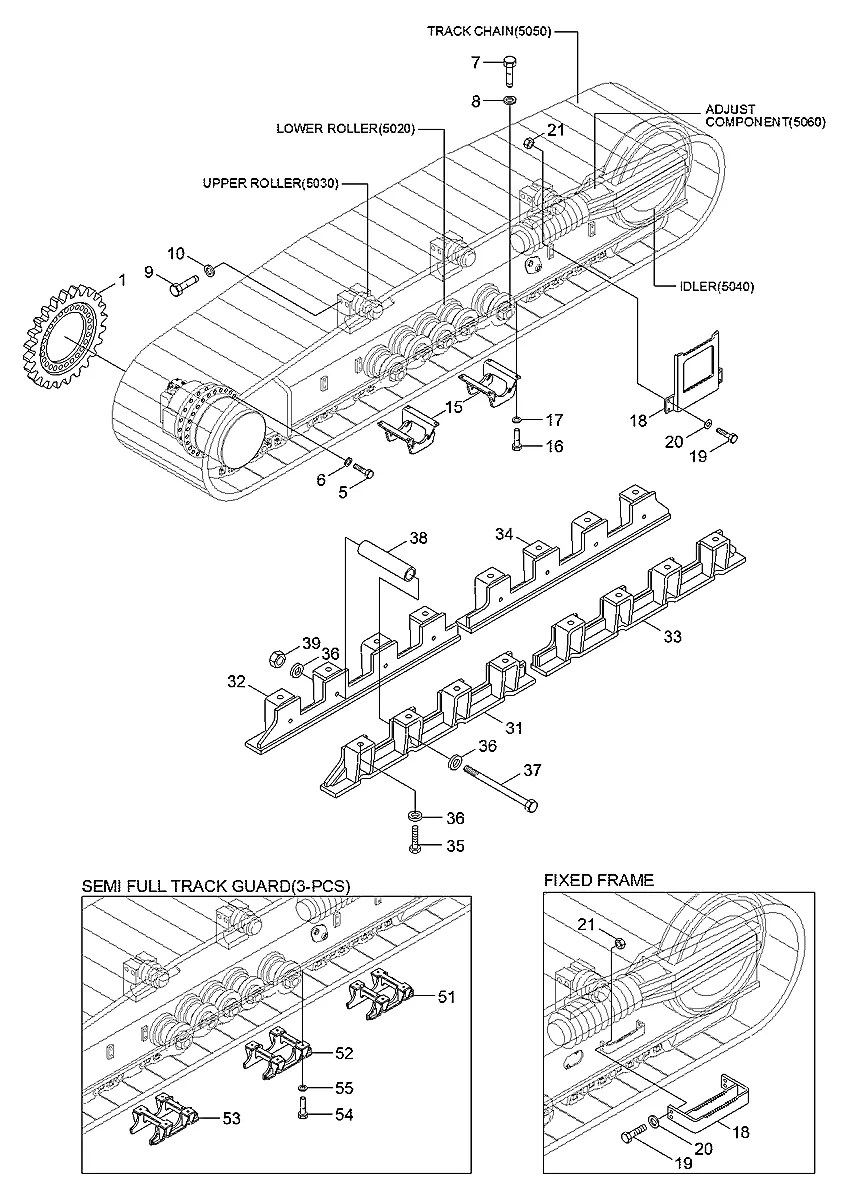 81QB-00010 Escavadeira de esteiras Hyundai HX520 L
