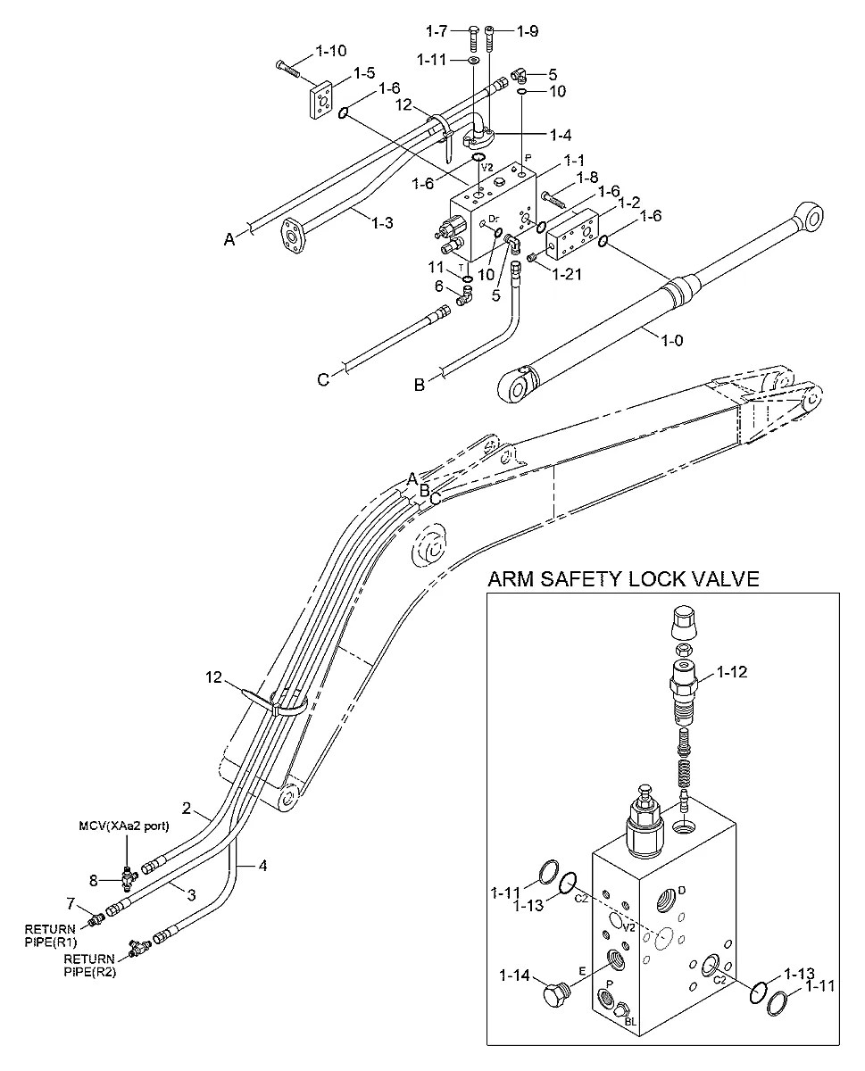 031502050000000 Escavadeira de esteiras Hyundai R210LC-7