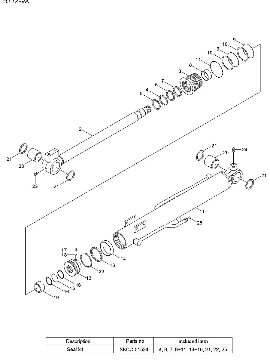 32MJ-50110 Escavadeira de esteiras Hyundai R17Z-9A