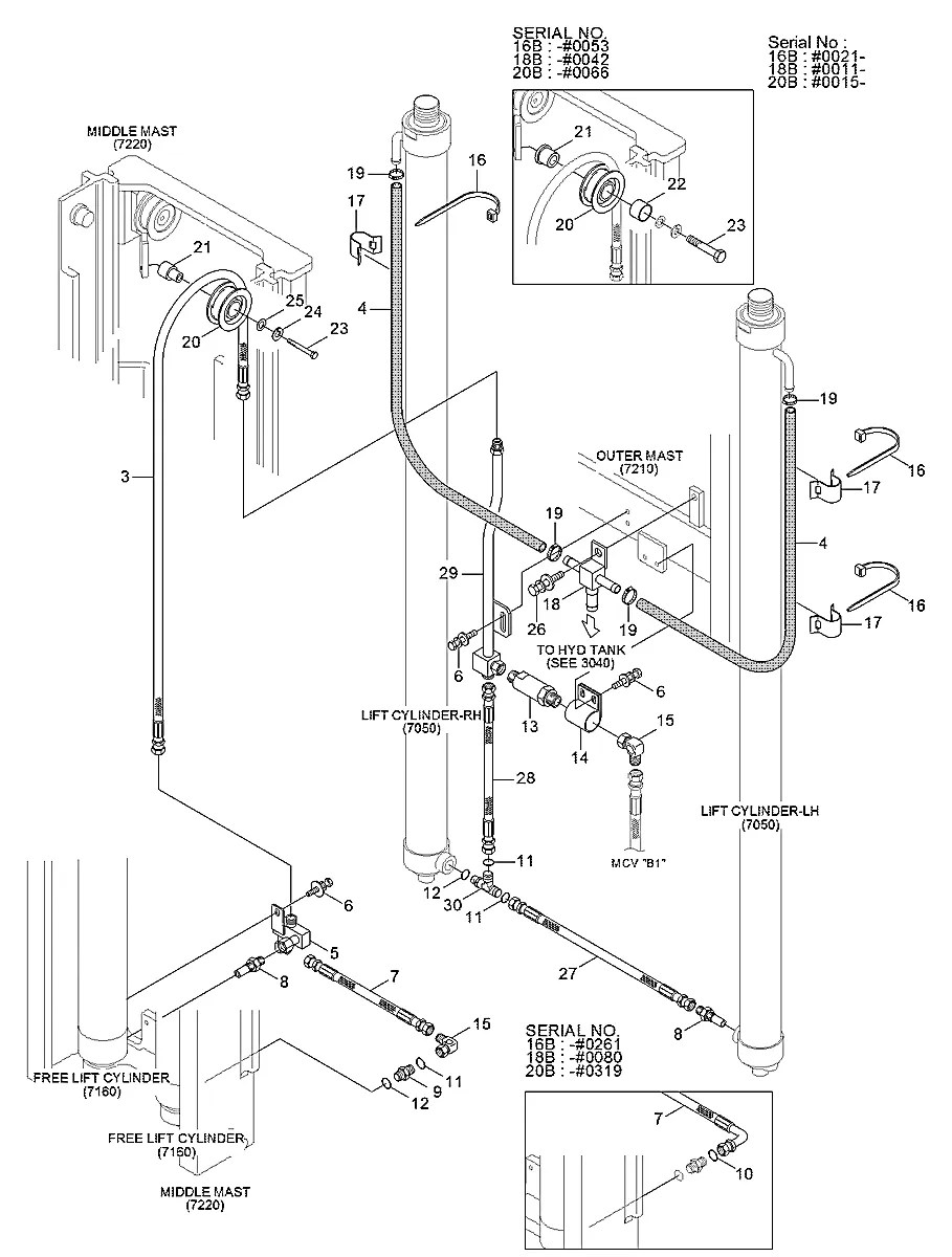 34FY-80300 Empilhadeira Hyundai 16-18-20B-7 