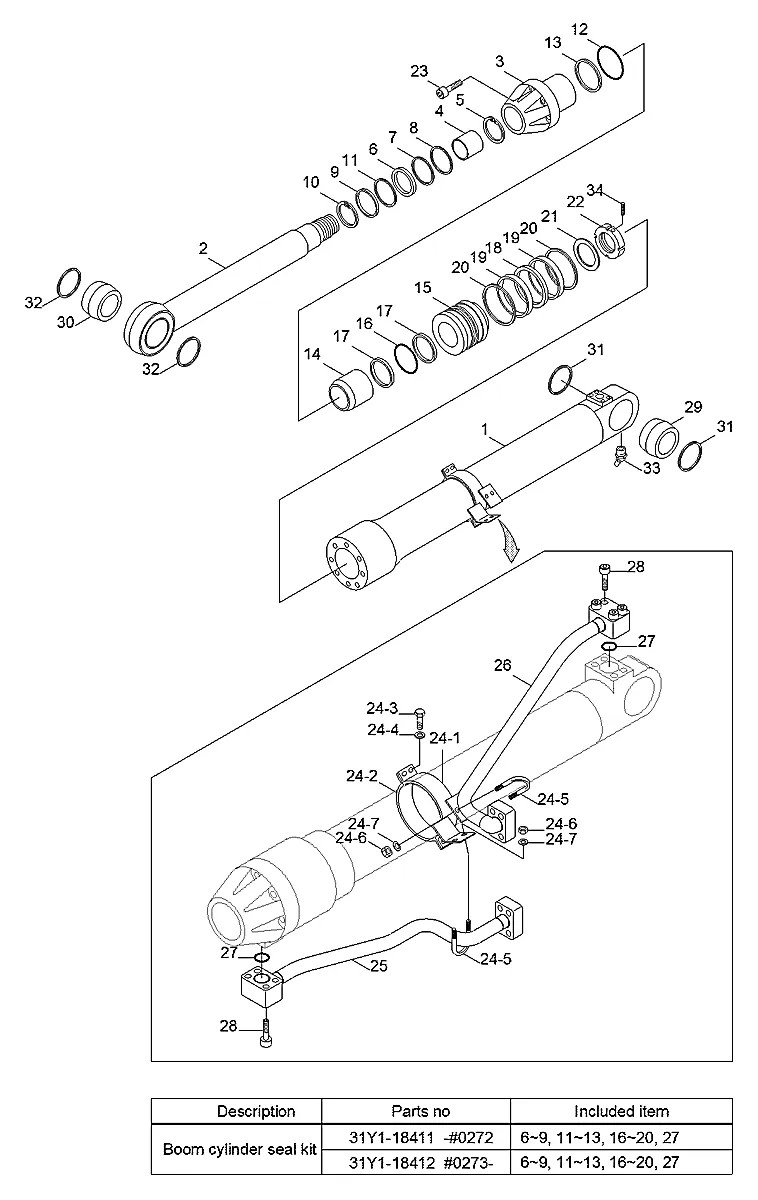 31E7-55014 Escavadeira de esteiras Hyundai R450LC-7A