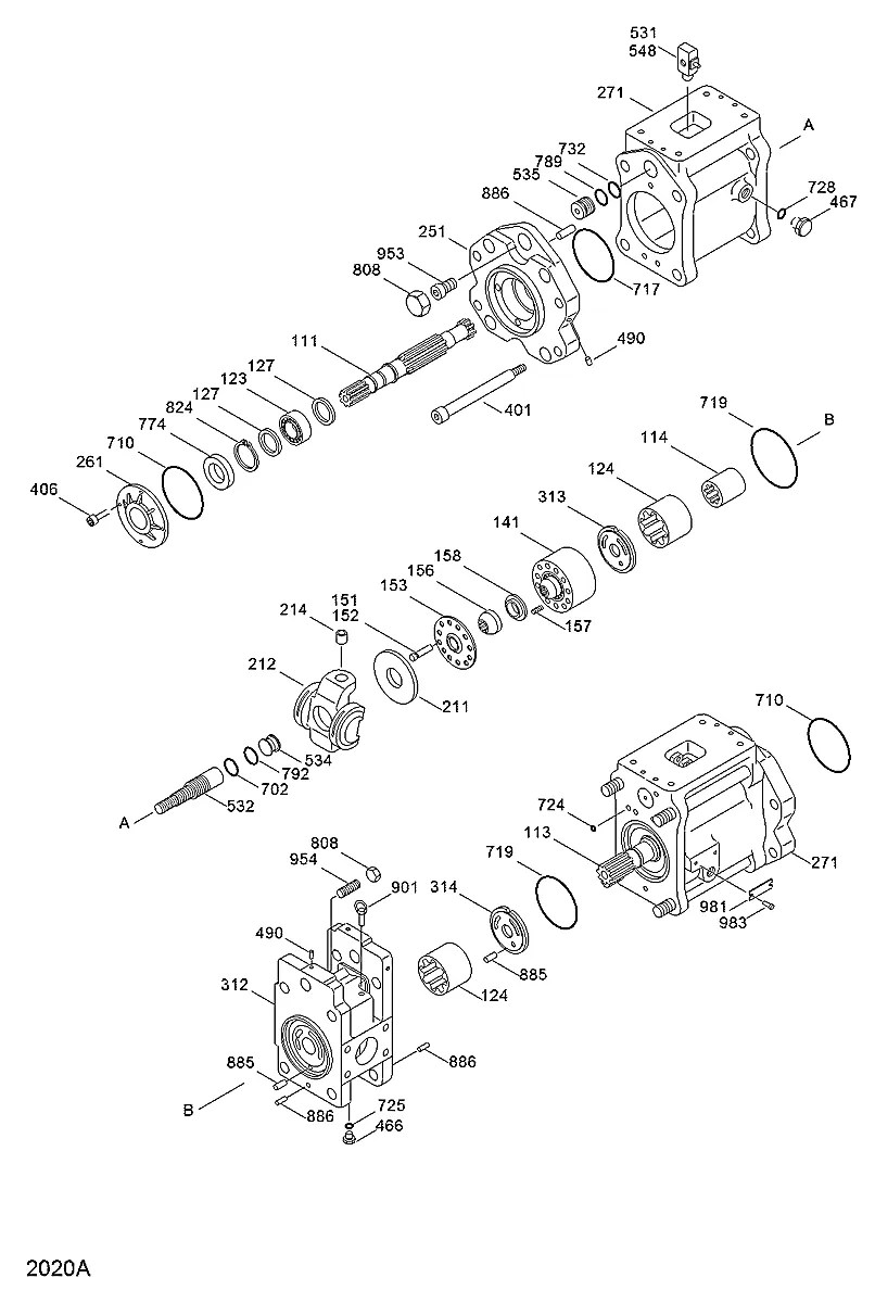K3V63DT-11OR Escavadeira de rodas Hyundai R130W