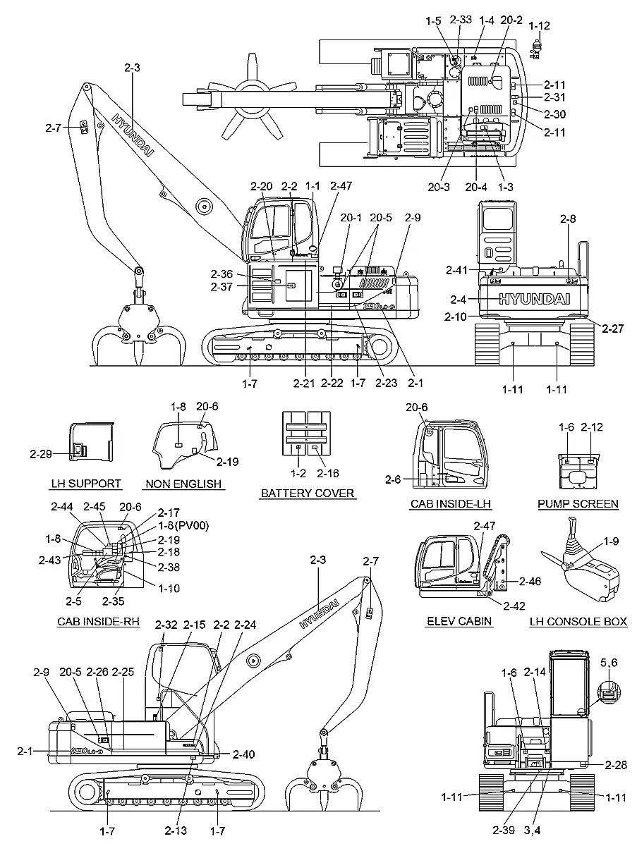 96Q8-10704 Escavadeira de esteiras Hyundai R290LC-9MH