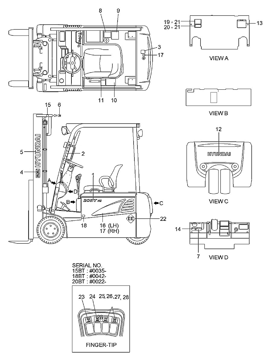 91FY-00270 Empilhadeira Hyundai 15-18-20BT-7