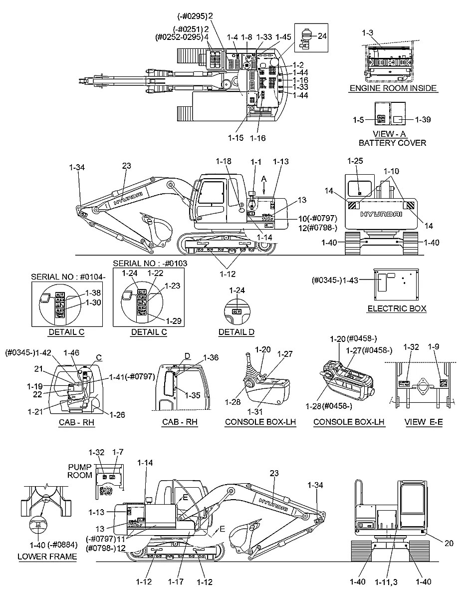 91N3-17960 Escavadeira de esteiras Hyundai R110-7