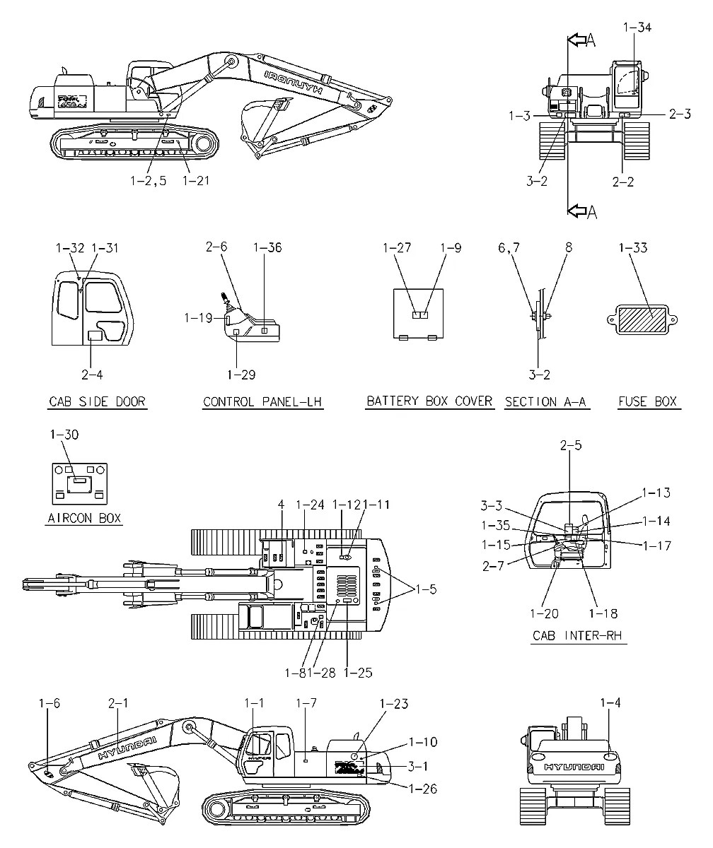 91E1-26030 Escavadeira de esteiras Hyundai R450LC-3