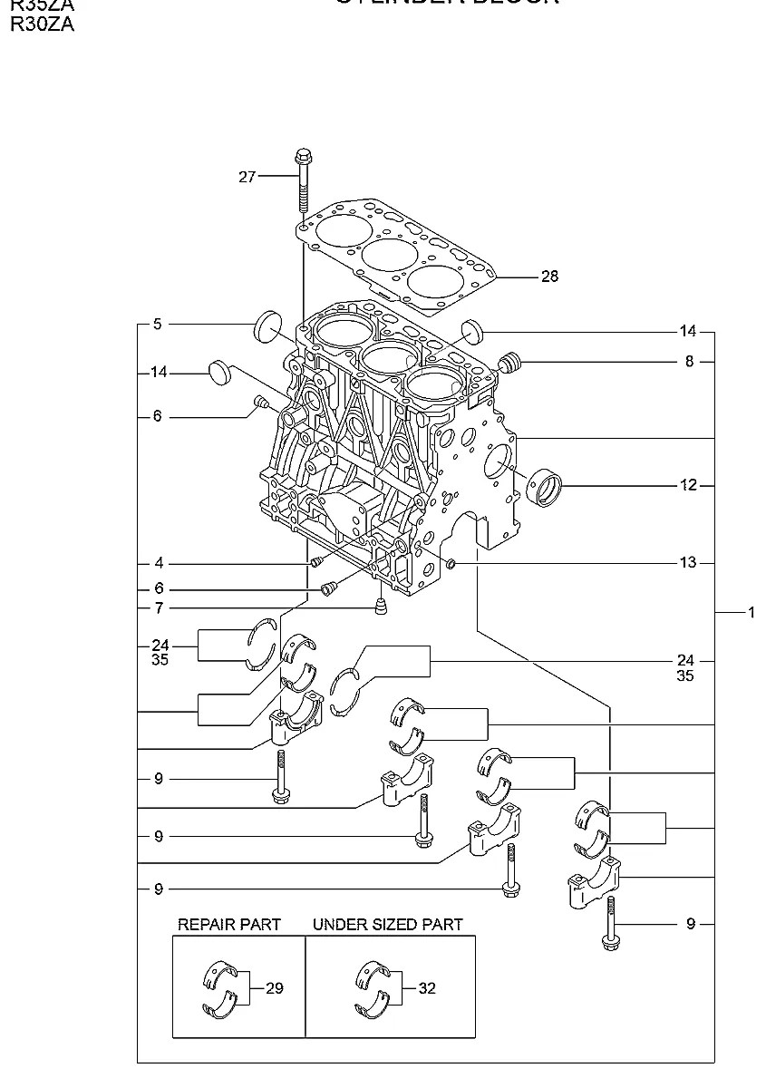 129150-02941 Escavadeira de esteiras Hyundai R35Z-9A