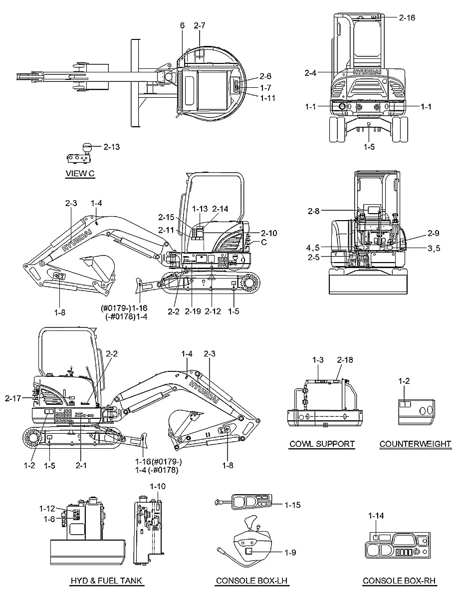 91MJ-07180 Escavadeira de esteiras Hyundai R25Z-9A