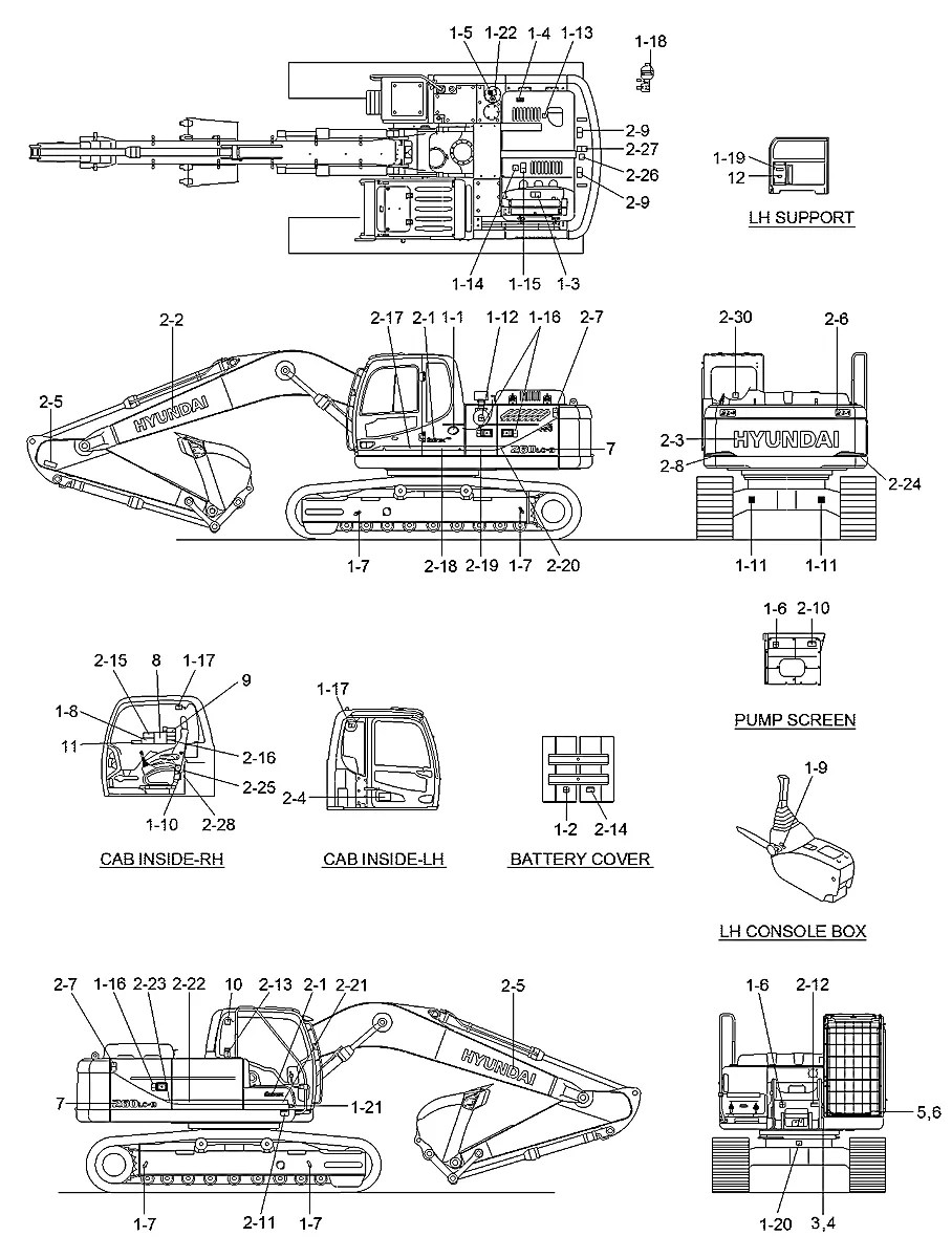 93Q7-60010 Escavadeira de esteiras Hyundai RB260LC-9S