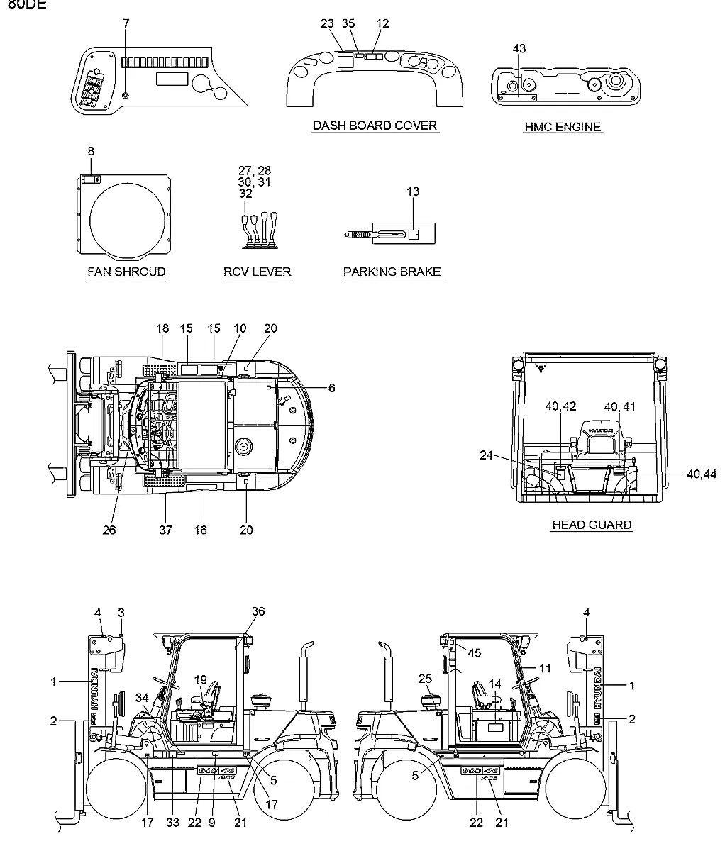 93FQ-02800 Empilhadeira Hyundai 80D-7E ACE