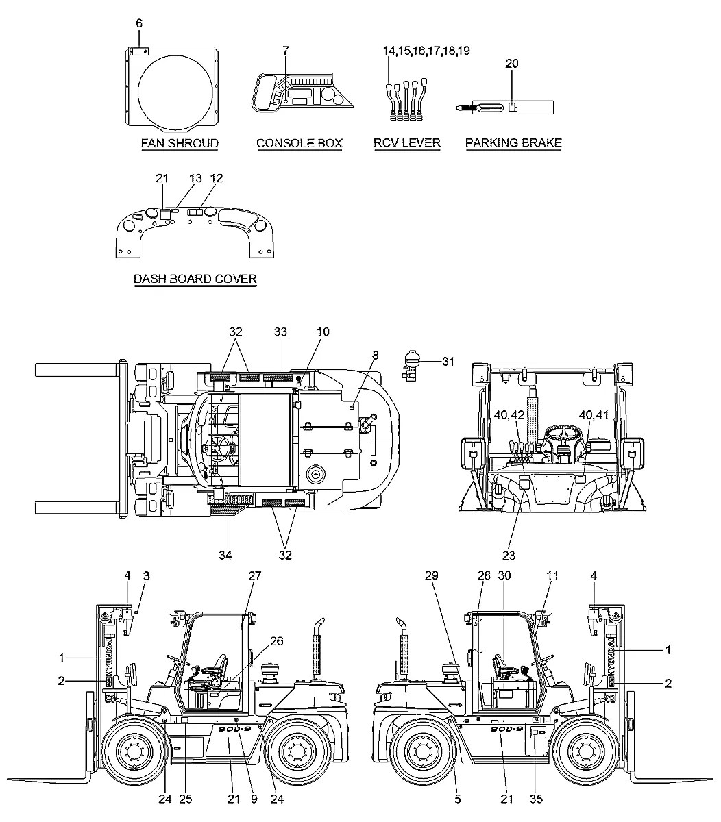 97HN-00910 Empilhadeira Hyundai 80D-9