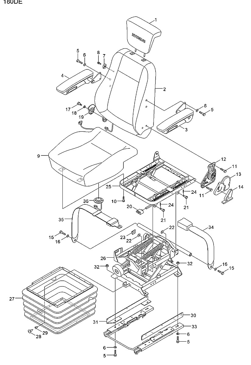 H7110-E01 Empilhadeira Hyundai 180D-7E