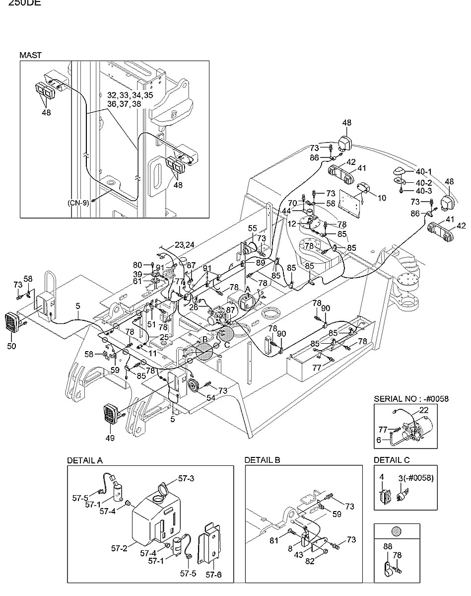 24L3-30661 Empilhadeira Hyundai 250D-7E