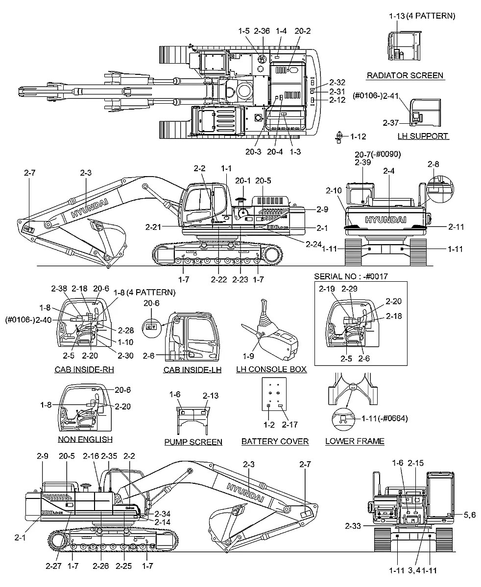 95Q9-10020 Escavadeira de esteiras Hyundai R330LC-9S
