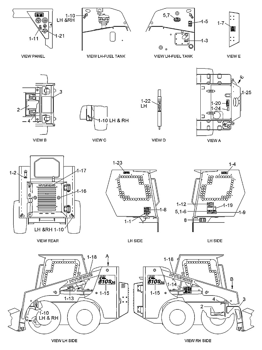 91S1-0014 Mini carregadeira Hyundai HSL810