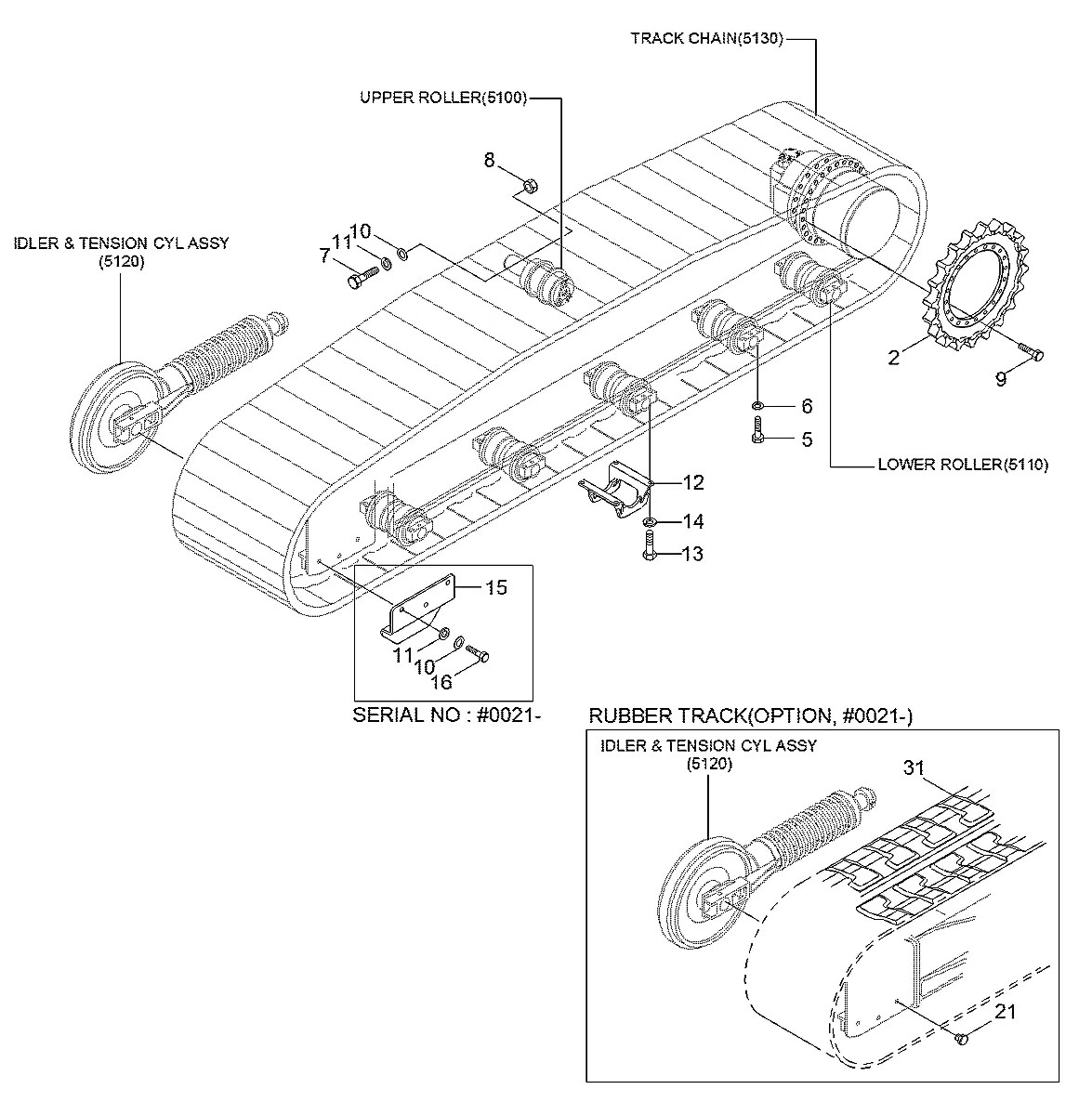 81N1-10011 Escavadeira de esteiras Hyundai R80-7