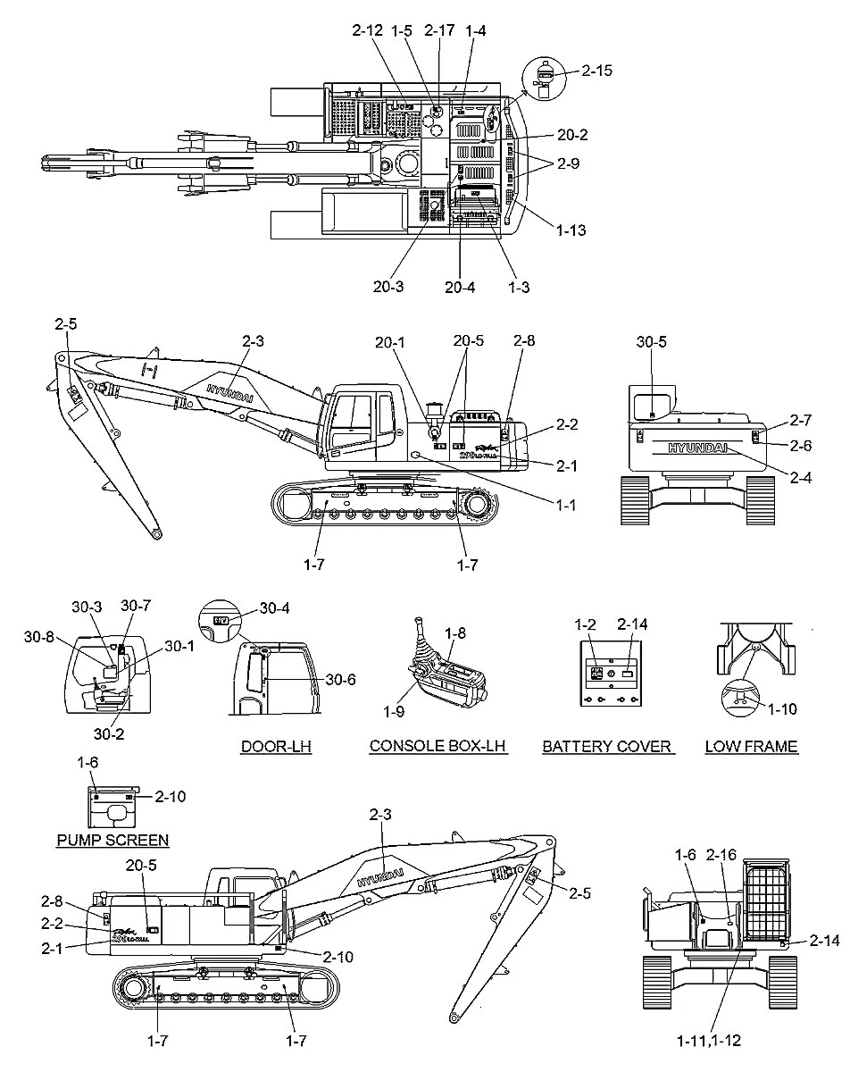 91W5-00113 Escavadeira de esteiras Hyundai R290LC-7A