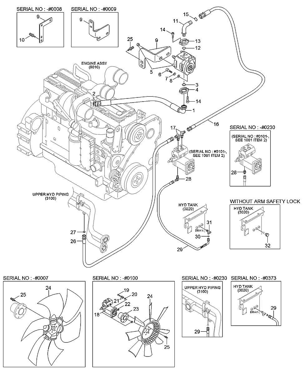 31Q9-30110 Escavadeira de esteiras Hyundai R320LC-9