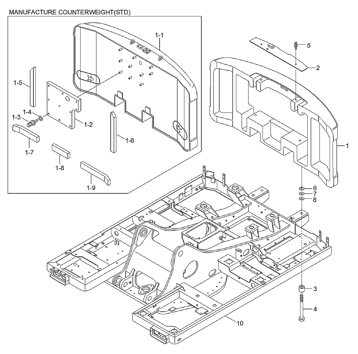 41Q4-40015 Escavadeira de rodas Hyundai R140W-9