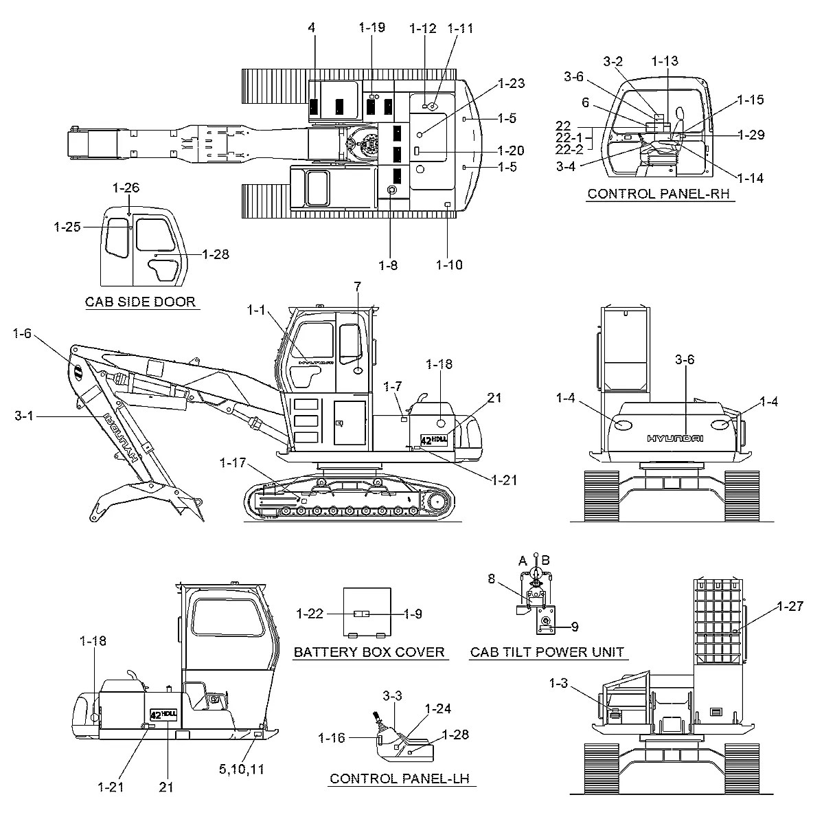 92W3-10110 Equipamento florestal Hyundai 42HDLL-39HDRB