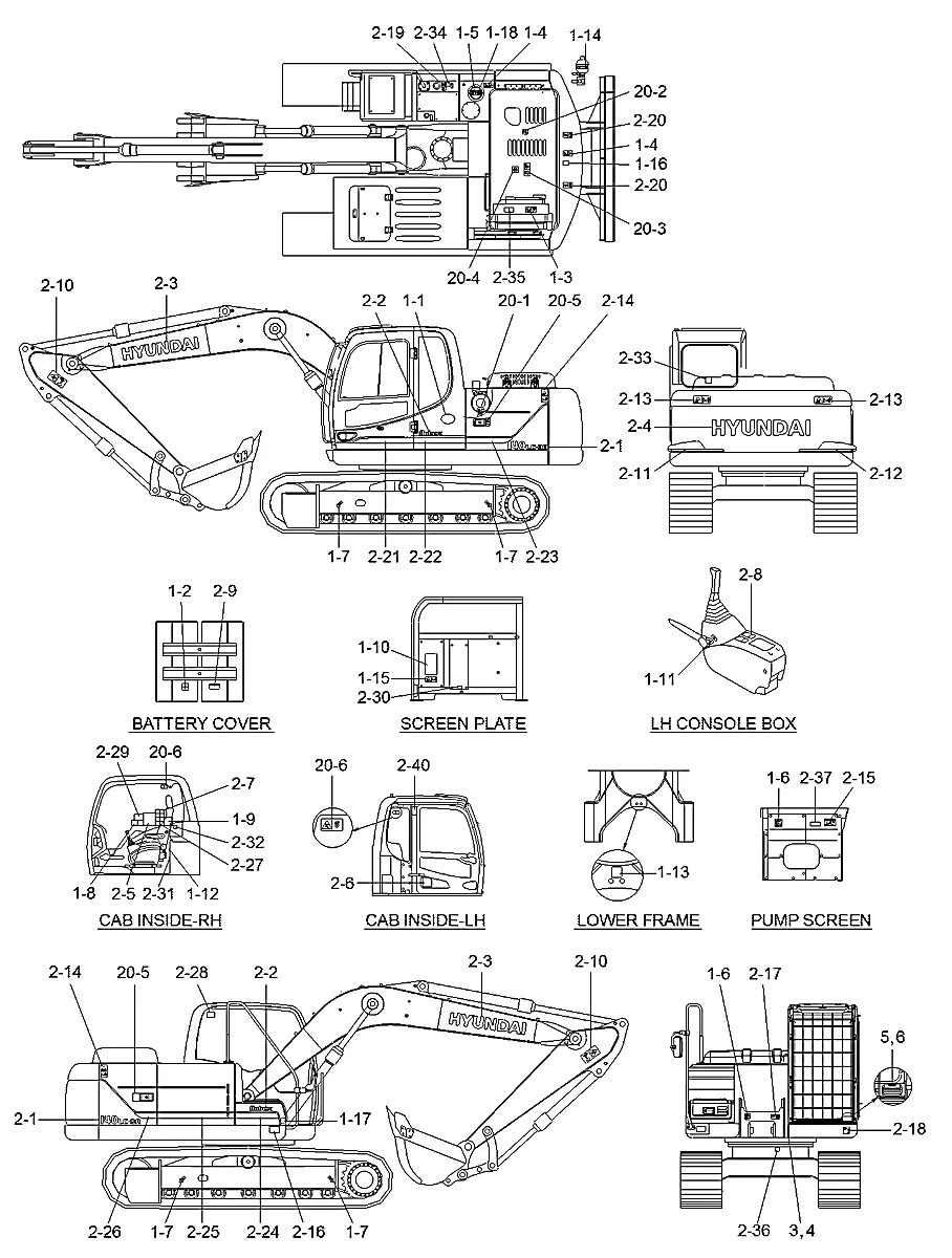 97Q4-30124 Escavadeira de esteiras Hyundai R140LC-9A