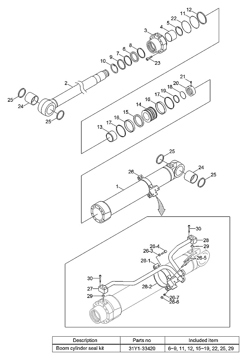 31Q9-50110 Escavadeira de esteiras Hyundai R330LC-9SH
